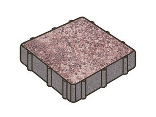 Гранитная тротуарная плитка Готика, Квадрат Granite FINO, 400x400x80, Сансет