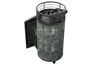 Печь банная «Атмосфера XL» Жадеит ламель+сетка с газовой горелкой 2