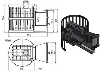 Печь ВЕЗУВИЙ Легенда Ретро Ковка 24 (224) L-280 3