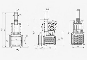 Печь чугунная для бани Технолит Гром 50 (П2) 5