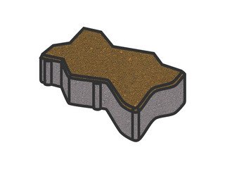 Тротуарная плитка Готика, "Зигзаг/Волна Profi", 100 мм, желтый