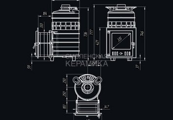 Печь чугунная для бани Технолит ИСКАНДЕР ЗК 25 (M) Pro 3