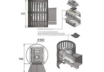Печь банная Везувий Легенда Ковка 16 (224) 3