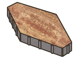 Тротуарная плитка Готика, "Зарядье Natur", 100 мм, клинкер