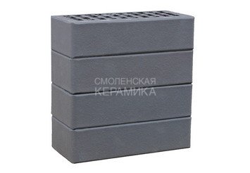 Кирпич лицевой керамический ЛСР Графитовый гладкий, 1НФ 2
