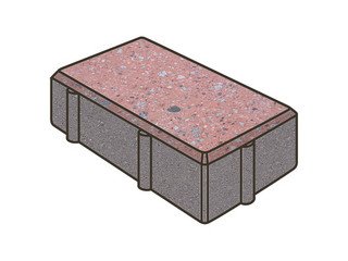 Гранитная тротуарная плитка Готика, Брусчатка Granite FINO, 200x100x100, Травертин