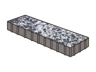 Гранитная тротуарная плитка Готика, Плита Granite FINO, 500x125x100, Диорит