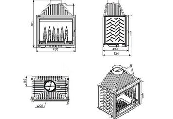Каминная топка EVEREST A16 4