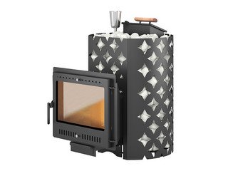 Чугунная печь для бани ЭТНА 18 (Панорама) "М" Закрытая каменка