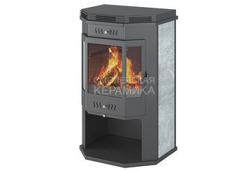 Печь-Камин ASTON 12 кВт (200 м3) Призматик с плитой (Талькохлорит) 1