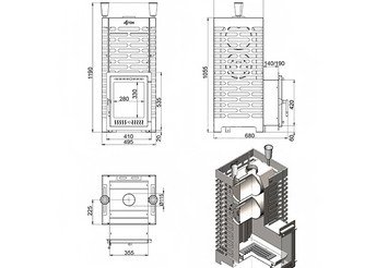 Печь для бани ASTON 30 INOX (ИНОКС) (320М) 3