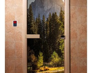 Дверь бан. DW (с фотопечатью) 1900*700 кор. ольха, липа, береза А090