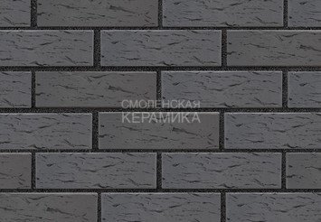 Кирпич лицевой керамический ЛСР Графитовый рустик, 1НФ 1