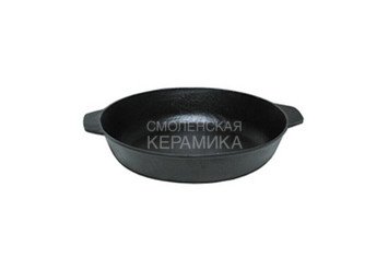 Чугунная жаровня сковорода на 4 л, 340х75 мм, две ручки Узбекистан. 1
