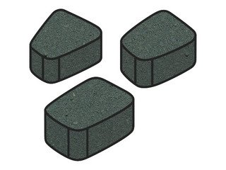 Тротуарная плитка Готика, "Веер Profi", 60 мм, зеленый