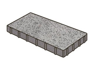 Гранитная тротуарная плитка Готика, Плита Granite FINO, 600x200x100, Цветок Урала