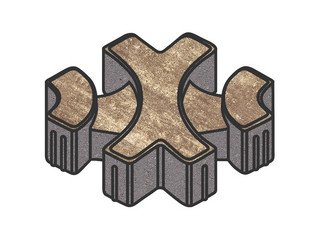 Тротуарная плитка Готика, "Эко-фантазия Natur", 80 мм, танго