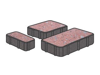 Гранитная тротуарная плитка Готика, Новый город Granite FINO, 80 мм, Травертин