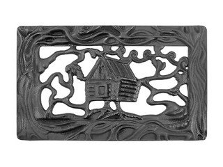 Решетка каминная вентиляционная РВ-1, RLK 1417 "Избушка на курьих ножках"окрашенная (Рубцовск)