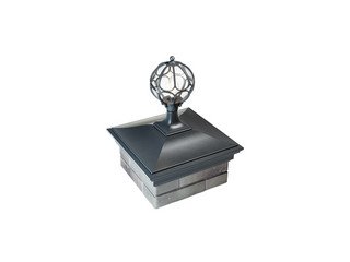 Колпак Zking Monblan 385 x 385 на 1,5 кирпича под фонарь серый