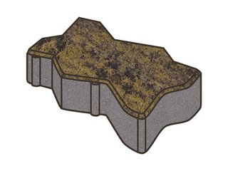 Тротуарная плитка Готика, "Зигзаг/Волна Natur", 60 мм, лимончелло