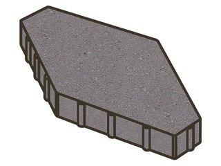 Тротуарная плитка Готика, "Зарядье Profi", 100 мм, светло-серый