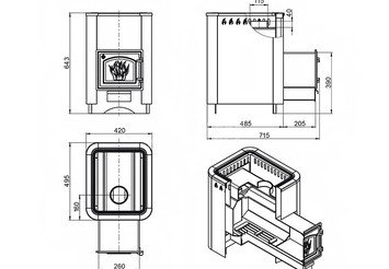 Печь ВЕЗУВИЙ Русичъ Антрацит 16 (ДТ-3) 4