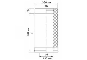 Сэндвич 0,25 м (AISI 430/0,5мм + нерж.) Ф250х350, Ferrum GS 30-50 2