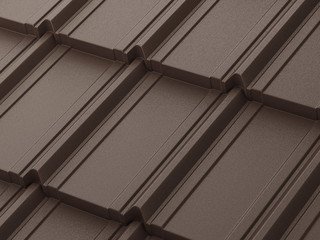 Модульная черепица AQUASYSTEM Берген PE Rooftop Бархат, Zn180, Тёмно-коричневый матовый RR32, 1165х7