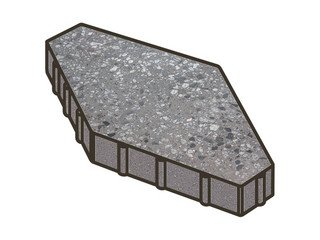 Гранитная тротуарная плитка Готика, Зарядье Granite FINO, 600x400x100, Галенит