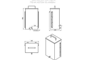 Печь для бани ASTON 12 INOX стекло АКВА 5