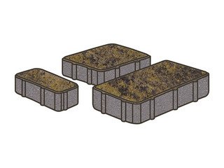 Тротуарная плитка Готика, "Новый Город Natur", 80 мм, лимончелло