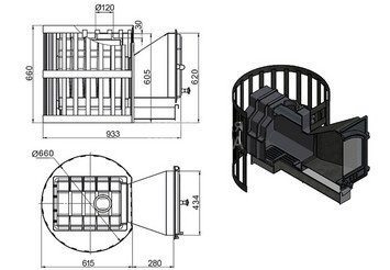 Печь ВЕЗУВИЙ Легенда Ретро Ковка 24 (205) L-280 3