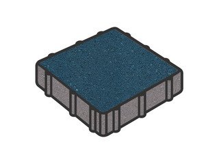 Тротуарная плитка Готика, "Квадрат Profi", 150x150x100 мм, синий