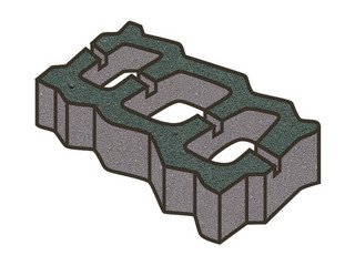 Тротуарная плитка Готика, "Газонная решетка Profi", 80 мм, зеленый