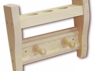 Полка банная д/масла 3 отверст. с вешалкой 2-х рожковой СК М-50