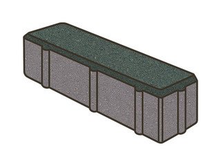 Тротуарная плитка Готика, "Брусок Profi", 80 мм, зеленый