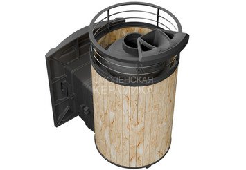 Печь банная «Атмосфера L» Окаменевшее дерево ламель+сетка с газовой горелкой 2