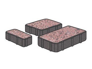 Гранитная тротуарная плитка Готика, Новый город Granite FINO, 80 мм, Ладожский