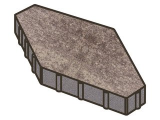 Тротуарная плитка Готика, "Зарядье Natur", 100 мм, какао