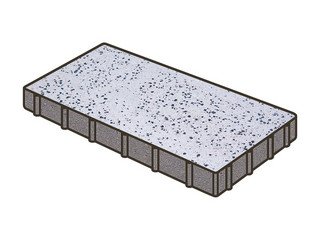 Гранитная тротуарная плитка Готика, Плита Granite FINO, 600x400x60, Покостовский