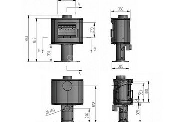 Печь-камин EVEREST S9 7