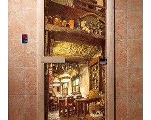 Дверь бан. DW (с фотопечатью) 1900*700 кор. ольха А035 левая