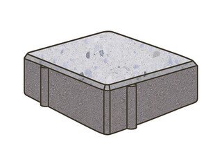 Гранитная тротуарная плитка Готика, Квадрат Granite FINO, 100x100x80, Мансуровский