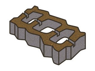 Тротуарная плитка Готика, "Газонная решетка Profi", 80 мм, желтый