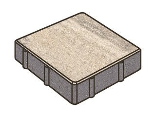 Тротуарная плитка Готика, "Квадрат Natur", 200x200x60 мм, монохром