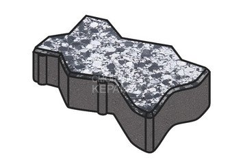 Гранитная тротуарная плитка Готика, Зигзаг/Волна Granite FINO, 60 мм, Диорит 1