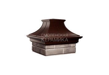 Колпак Zking Monblan Premium 385х385 с посадкой на 1,5 кирпича коричневый 2