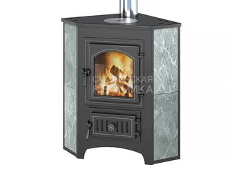 Печь-Камин ВЕЗУВИЙ ПК-01 (220) угловой талькохлорит с конфоркой 9 кВт (150 м3) Ø 115мм 1