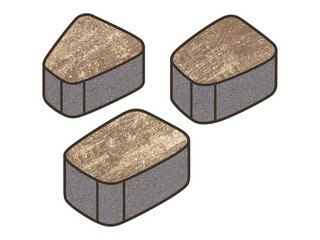 Тротуарная плитка Готика, "Веер Natur", 60 мм, танго